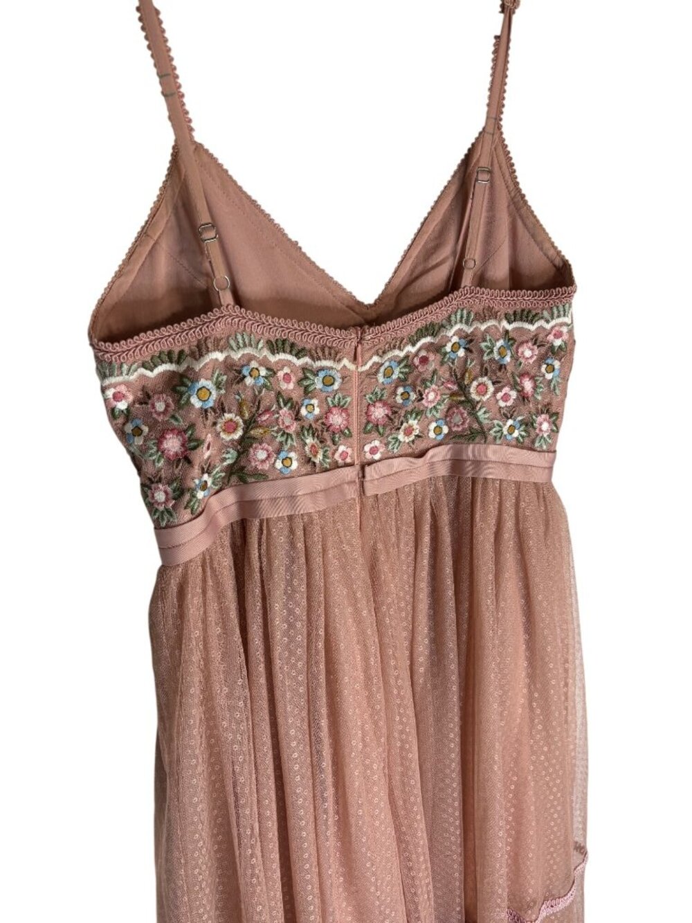 NWT Needle & Thread Blush Pink Floral Midi Dress-sz 4 - Picture 10 of 11